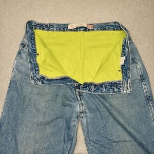 Vtg Gap No 8 Relaxed Fleece Lined Button Fly‎ Jeans Men's Blue Denim 36x30